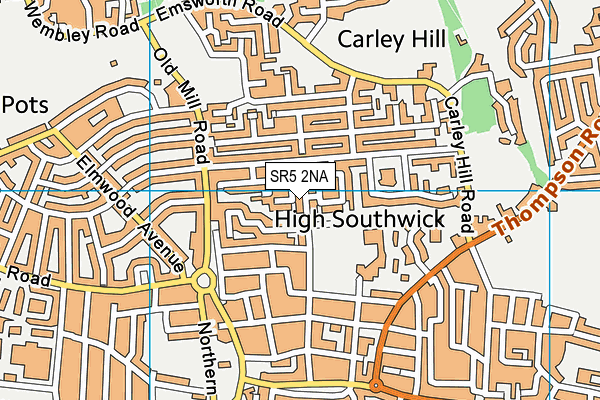 SR5 2NA map - OS VectorMap District (Ordnance Survey)