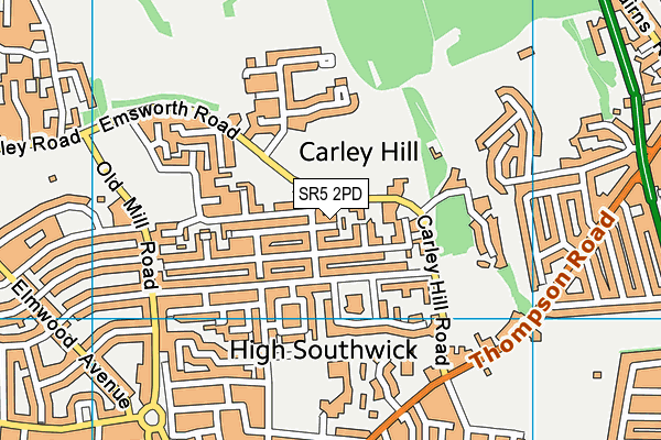 SR5 2PD map - OS VectorMap District (Ordnance Survey) SR5 2PD map - OS VectorMap District (Ordnance Survey)