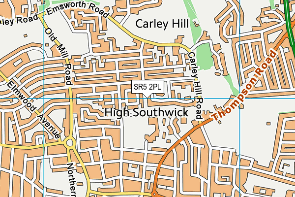 SR5 2PL map - OS VectorMap District (Ordnance Survey)