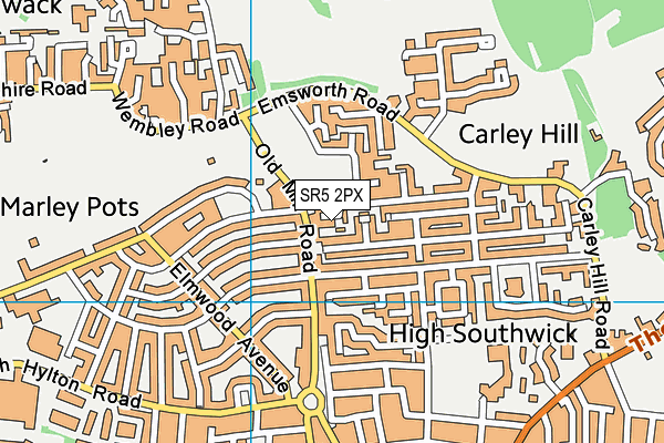 SR5 2PX map - OS VectorMap District (Ordnance Survey) SR5 2PX map - OS VectorMap District (Ordnance Survey)