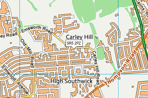 SR5 2PZ map - OS VectorMap District (Ordnance Survey) SR5 2PZ map - OS VectorMap District (Ordnance Survey)