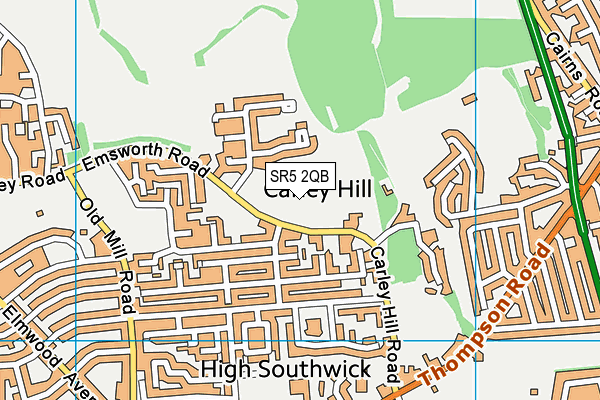 SR5 2QB map - OS VectorMap District (Ordnance Survey) SR5 2QB map - OS VectorMap District (Ordnance Survey)