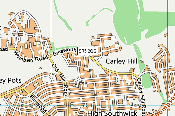 SR5 2QG map - OS VectorMap District (Ordnance Survey) SR5 2QG map - OS VectorMap District (Ordnance Survey)