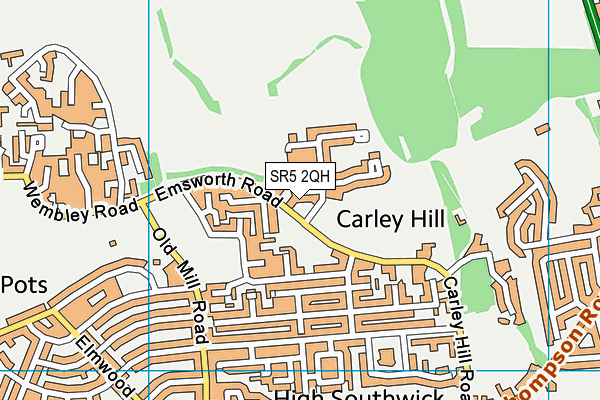 SR5 2QH map - OS VectorMap District (Ordnance Survey) SR5 2QH map - OS VectorMap District (Ordnance Survey)