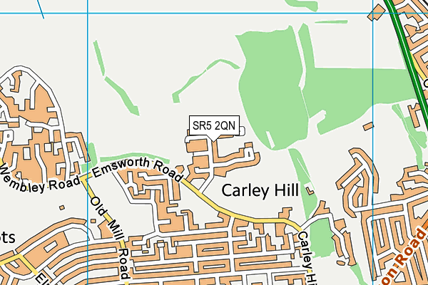 SR5 2QN map - OS VectorMap District (Ordnance Survey)
