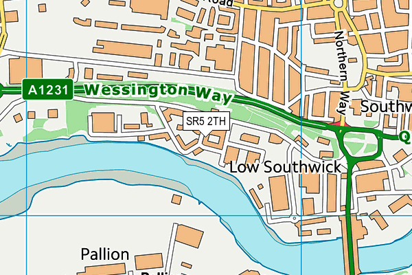 SR5 2TH map - OS VectorMap District (Ordnance Survey) SR5 2TH map - OS VectorMap District (Ordnance Survey)