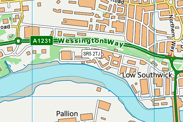 SR5 2TJ map - OS VectorMap District (Ordnance Survey) SR5 2TJ map - OS VectorMap District (Ordnance Survey)