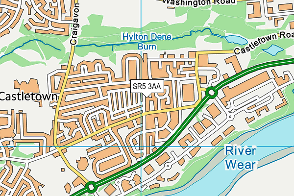 SR5 3AA map - OS VectorMap District (Ordnance Survey) SR5 3AA map - OS VectorMap District (Ordnance Survey)