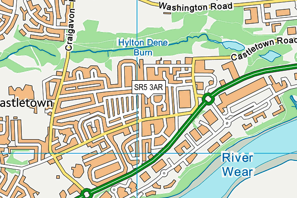 SR5 3AR map - OS VectorMap District (Ordnance Survey) SR5 3AR map - OS VectorMap District (Ordnance Survey)