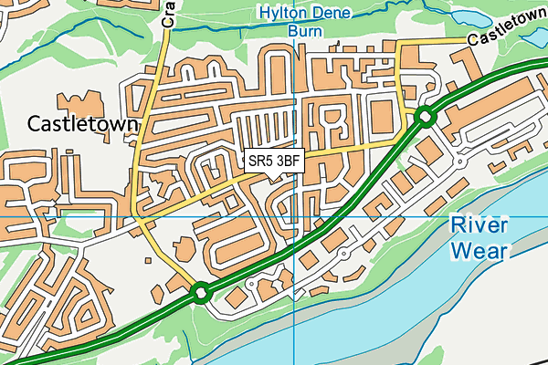 SR5 3BF map - OS VectorMap District (Ordnance Survey) SR5 3BF map - OS VectorMap District (Ordnance Survey)