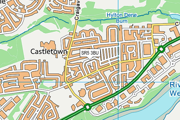 SR5 3BU map - OS VectorMap District (Ordnance Survey)
