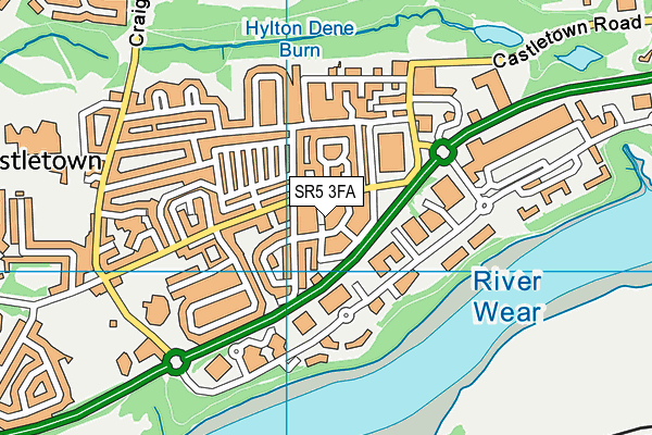 SR5 3FA map - OS VectorMap District (Ordnance Survey)