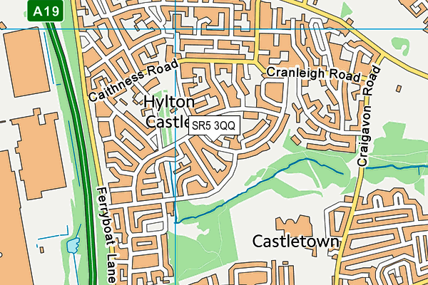SR5 3QQ map - OS VectorMap District (Ordnance Survey)