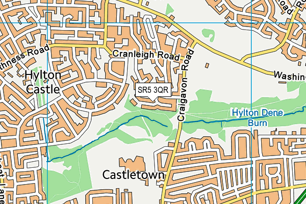 SR5 3QR map - OS VectorMap District (Ordnance Survey)