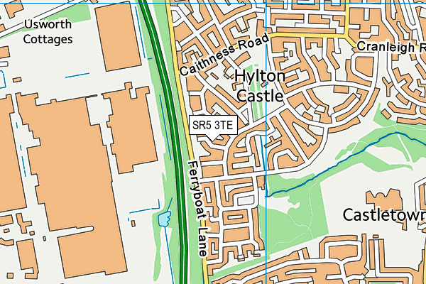 SR5 3TE map - OS VectorMap District (Ordnance Survey)