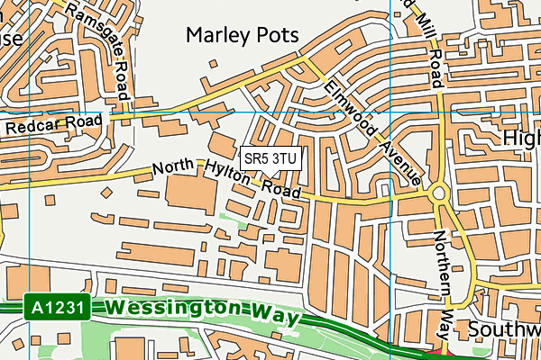SR5 3TU map - OS VectorMap District (Ordnance Survey) SR5 3TU map - OS VectorMap District (Ordnance Survey)