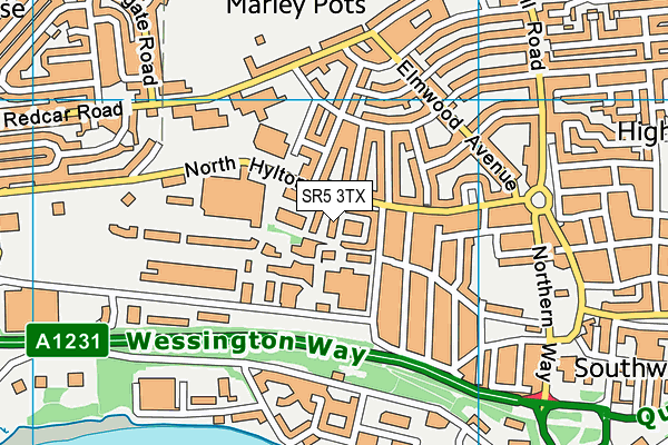 SR5 3TX map - OS VectorMap District (Ordnance Survey) SR5 3TX map - OS VectorMap District (Ordnance Survey)
