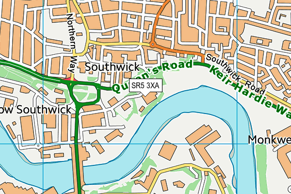 SR5 3XA map - OS VectorMap District (Ordnance Survey) SR5 3XA map - OS VectorMap District (Ordnance Survey)