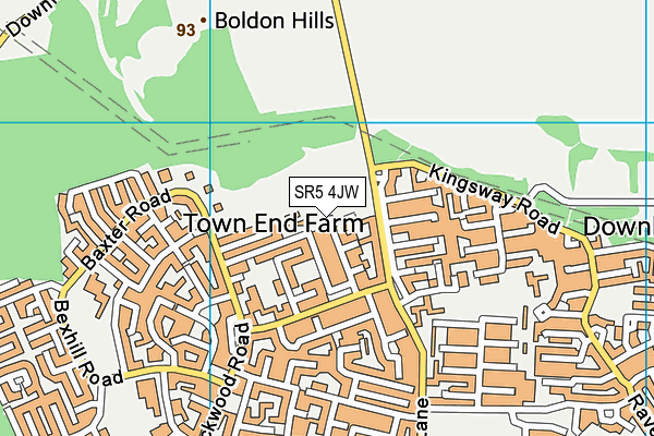 SR5 4JW map - OS VectorMap District (Ordnance Survey) SR5 4JW map - OS VectorMap District (Ordnance Survey)