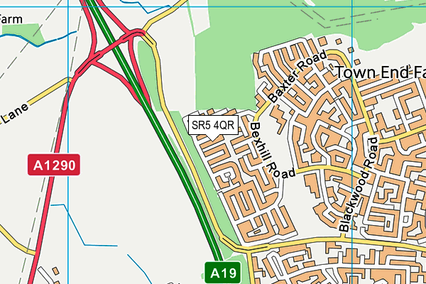 SR5 4QR map - OS VectorMap District (Ordnance Survey)