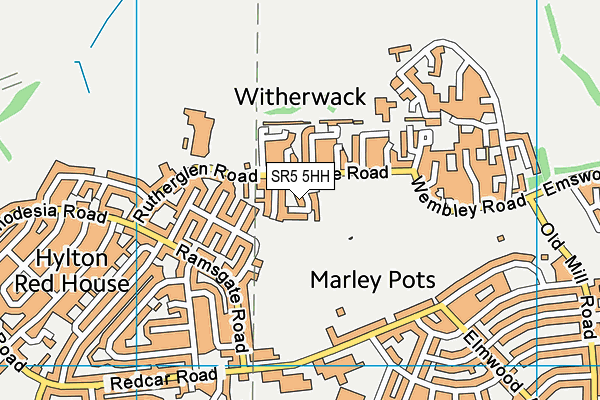 SR5 5HH map - OS VectorMap District (Ordnance Survey)