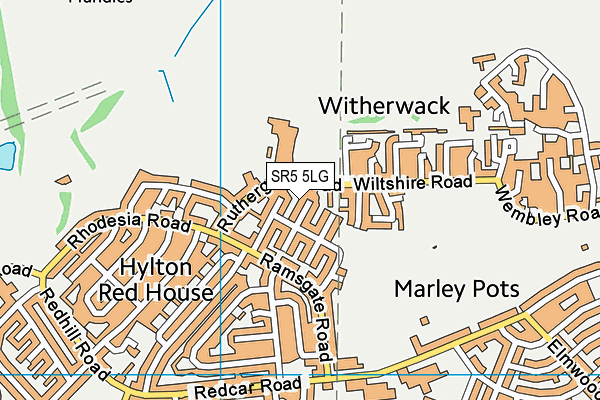 SR5 5LG map - OS VectorMap District (Ordnance Survey)