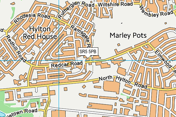 SR5 5PB map - OS VectorMap District (Ordnance Survey) SR5 5PB map - OS VectorMap District (Ordnance Survey)
