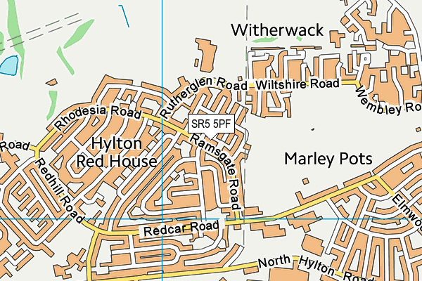 SR5 5PF map - OS VectorMap District (Ordnance Survey)