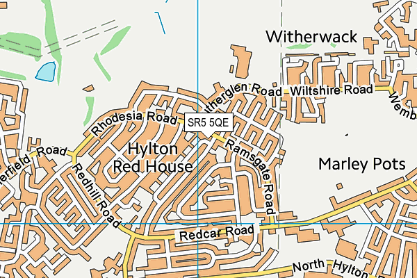 SR5 5QE map - OS VectorMap District (Ordnance Survey)
