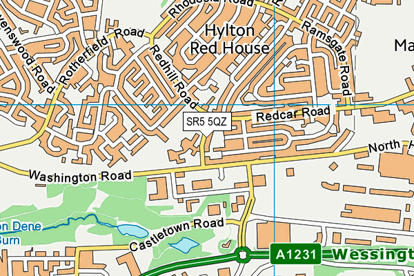 SR5 5QZ map - OS VectorMap District (Ordnance Survey) SR5 5QZ map - OS VectorMap District (Ordnance Survey)