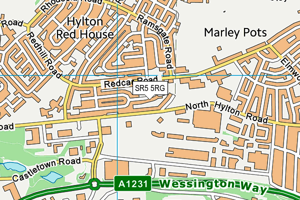 SR5 5RG map - OS VectorMap District (Ordnance Survey) SR5 5RG map - OS VectorMap District (Ordnance Survey)