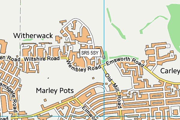 SR5 5SY map - OS VectorMap District (Ordnance Survey) SR5 5SY map - OS VectorMap District (Ordnance Survey)