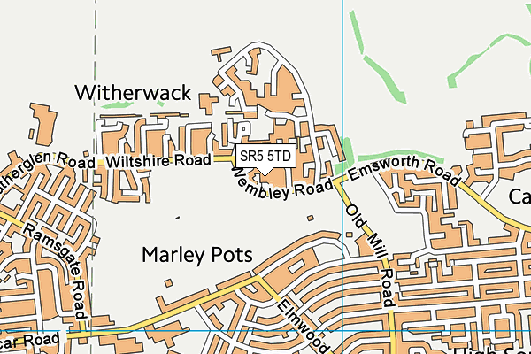 SR5 5TD map - OS VectorMap District (Ordnance Survey)