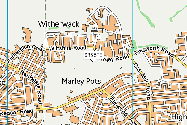 SR5 5TE map - OS VectorMap District (Ordnance Survey) SR5 5TE map - OS VectorMap District (Ordnance Survey)