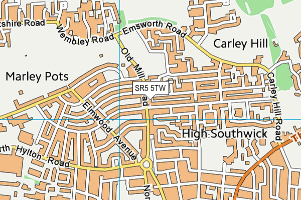 SR5 5TW map - OS VectorMap District (Ordnance Survey) SR5 5TW map - OS VectorMap District (Ordnance Survey)