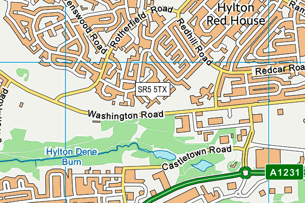 SR5 5TX map - OS VectorMap District (Ordnance Survey) SR5 5TX map - OS VectorMap District (Ordnance Survey)
