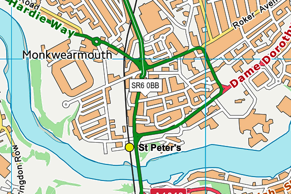 SR6 0BB map - OS VectorMap District (Ordnance Survey) SR6 0BB map - OS VectorMap District (Ordnance Survey)