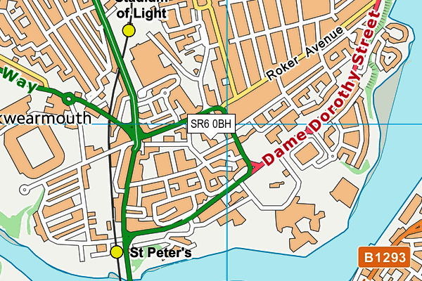 SR6 0BH map - OS VectorMap District (Ordnance Survey) SR6 0BH map - OS VectorMap District (Ordnance Survey)