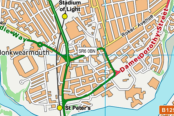 SR6 0BN map - OS VectorMap District (Ordnance Survey)