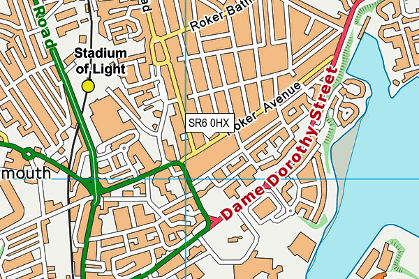 SR6 0HX map - OS VectorMap District (Ordnance Survey)