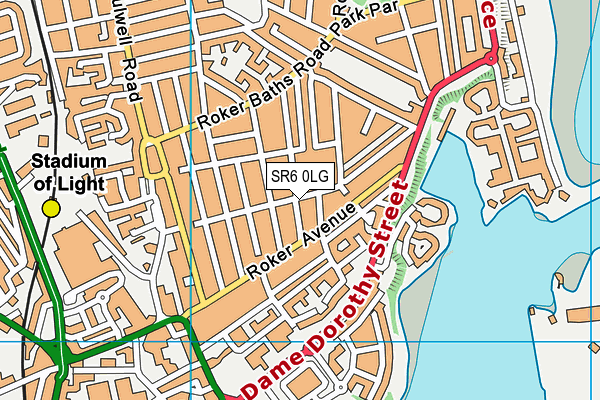 SR6 0LG map - OS VectorMap District (Ordnance Survey)