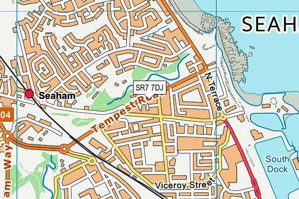 SR7 7DJ map - OS VectorMap District (Ordnance Survey)