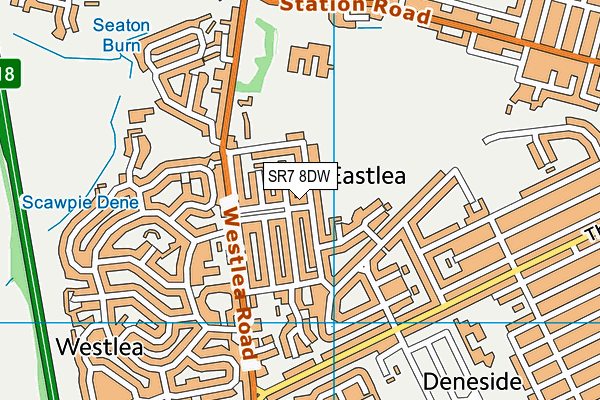 SR7 8DW map - OS VectorMap District (Ordnance Survey) SR7 8DW map - OS VectorMap District (Ordnance Survey)