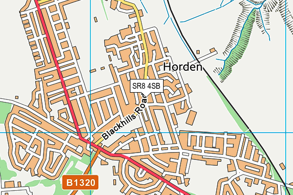 SR8 4SB map - OS VectorMap District (Ordnance Survey)