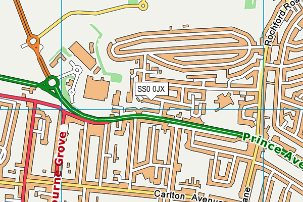 SS0 0JX map - OS VectorMap District (Ordnance Survey) SS0 0JX map - OS VectorMap District (Ordnance Survey)