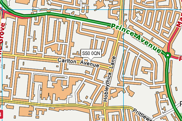 SS0 0QN map - OS VectorMap District (Ordnance Survey) SS0 0QN map - OS VectorMap District (Ordnance Survey)