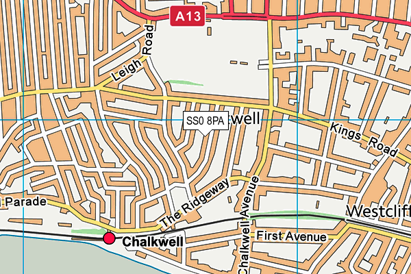 SS0 8PA map - OS VectorMap District (Ordnance Survey)