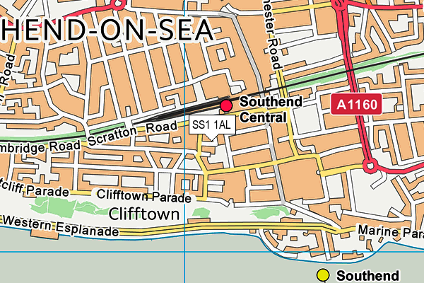 SS1 1AL map - OS VectorMap District (Ordnance Survey) SS1 1AL map - OS VectorMap District (Ordnance Survey)