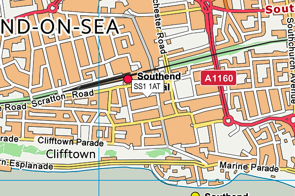 SS1 1AT map - OS VectorMap District (Ordnance Survey) SS1 1AT map - OS VectorMap District (Ordnance Survey)