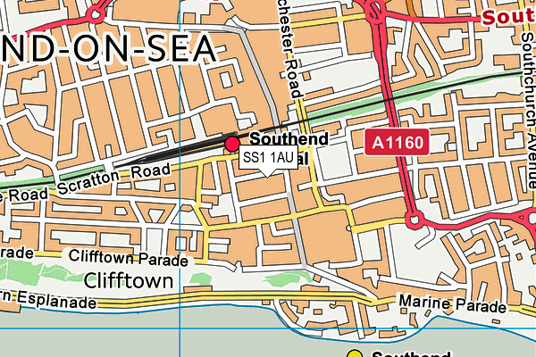 SS1 1AU map - OS VectorMap District (Ordnance Survey) SS1 1AU map - OS VectorMap District (Ordnance Survey)